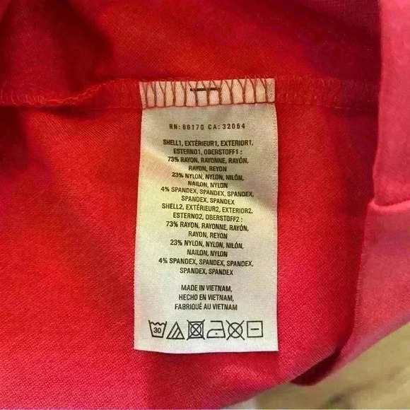 Anthropologie Maeve Red/Pink Jersey Short Sleeve Dress Lace Up Tie Front Size S - Picture 9 of 9